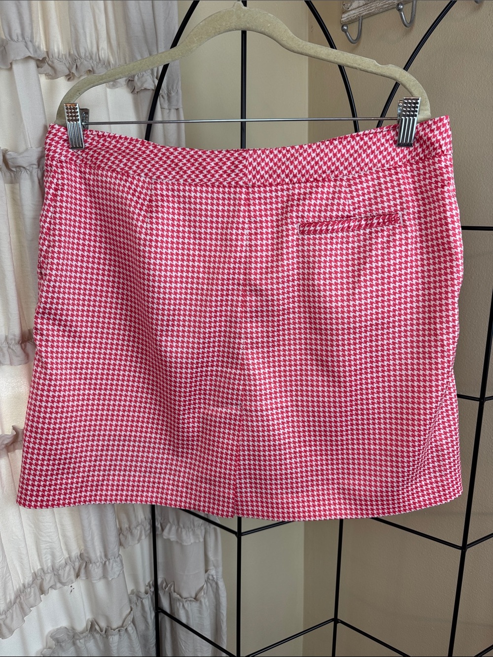 Izod Golf Women's Pink Houndstooth Stretch Golf Skirt Skort w/ Pockets Size 12 - Picture 3 of 9